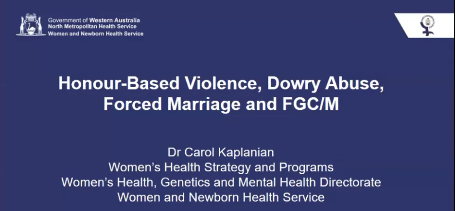 AASW Recording | Honour-based Violence in ...